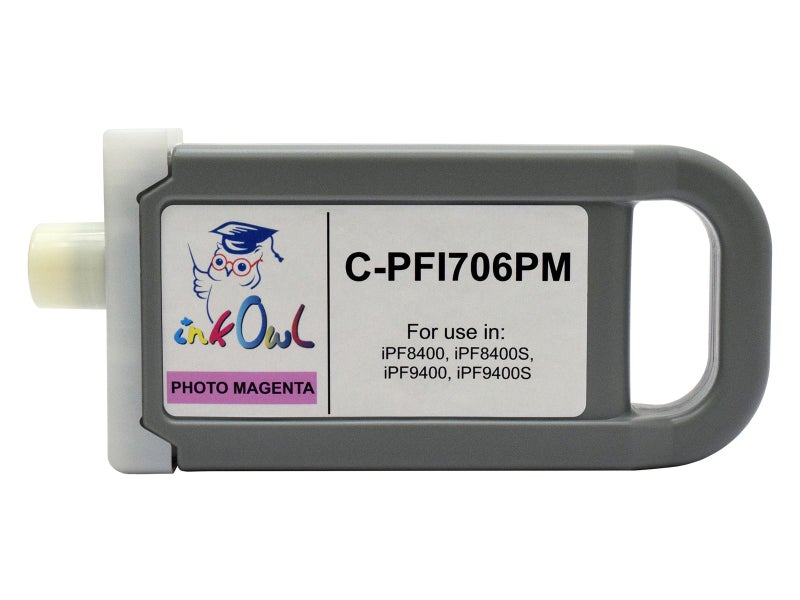 InkOwl خراطيش حبر InkOwl المتوافقة بديل لـ Canon PFI-706PM (700 مل، ماجنتا فوتوغرافية) لطابعات iPF8400 و iPF8400S و iPF9400 و iPF9400S - Image 2